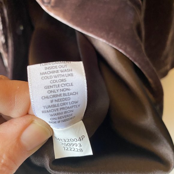 J Jill silk blend chocolate brown velvet jacket hooded women XSP - Picture 7 of 9